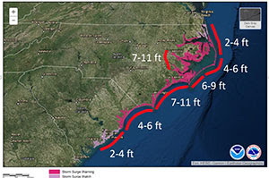 The path of Hurricane Florence.